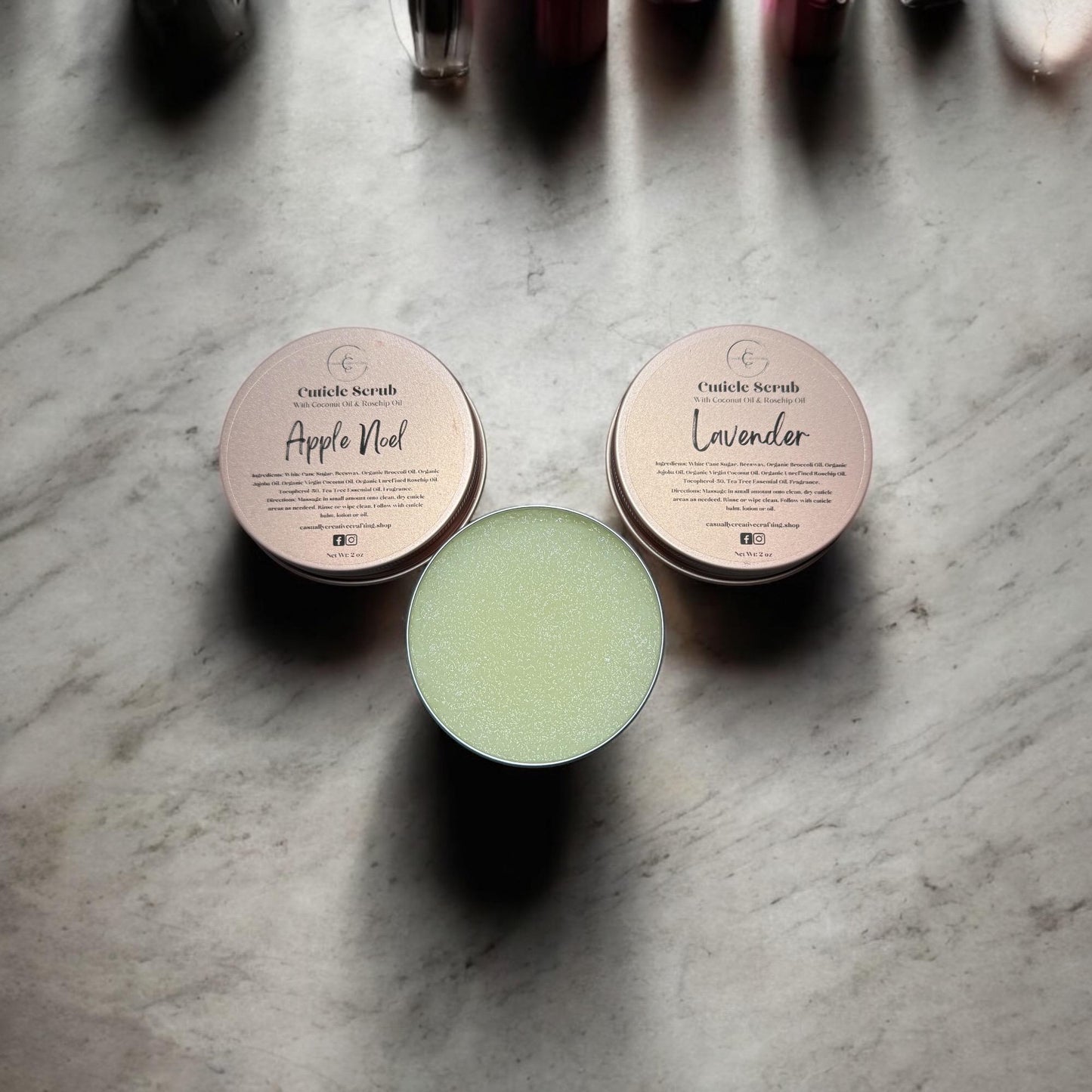 Organic Cuticle Scrub: Handcrafted with Jojoba/Organic Cane Sugar